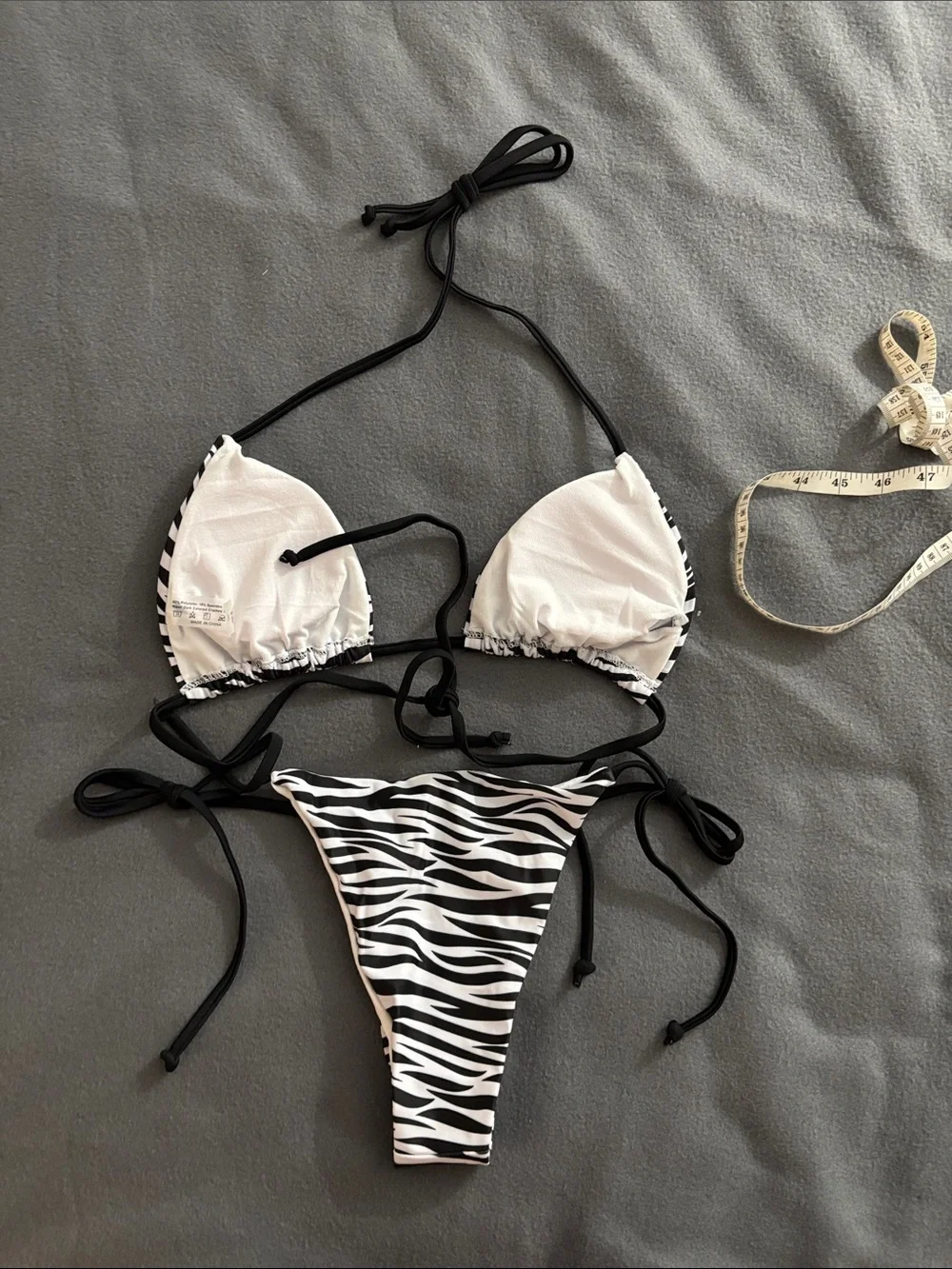 Zebra Print Triangle Bikini Set Size M